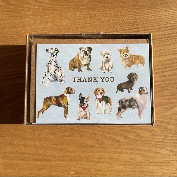 Molly & Rex Thank You Note Cards Kraft Paper Envelopes Dog Lover Puppy Gift NIB - Picture 1 of 2